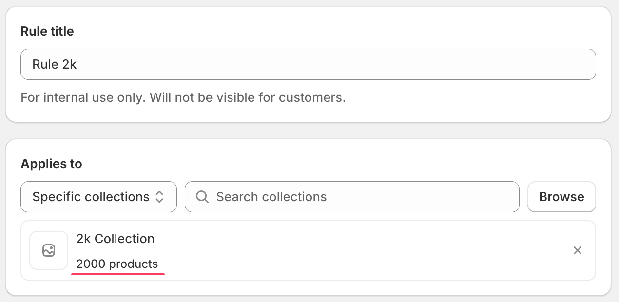 K1 Pre-Order v1.8 - Collection Product Count – See collection size when adding to rules