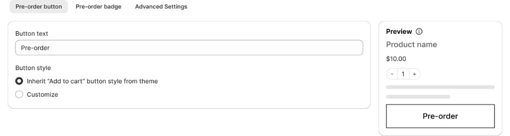Design flexibility settings
